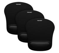 TECKNET Alfombrilla Ratón con Reposamuñecas, Viscoelástica Tacto Agradable | 3 Packs Impermeable, Alivia Dolor Ergonómica Gaming Mouse Pad con Apoyo, Base de Goma Antideslizante, para Oficina, Juegos