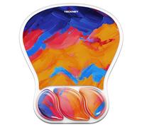 TECKNET Alfombrilla Ratón Reposamuñecas, Material de Gel Transpirable, Superficie de PVC Impermeable y Base de PU Antideslizante. Mousepad Ergonómica Diseñada para Trabajo y Gaming, Color de Óleo