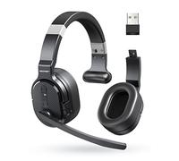 TECKNET Auricular Bluetooth con Micrófono, Auriculares Inalámbricos con Cancelación de Ruido Botón de Silencio en la Oreja para Computadora Centro de Llamadas de Skype Conductor de Camión de Oficina