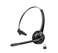 TECKNET Auriculares Bluetooth & USB Dongle,inalámbricos con micrófono con cancelación de Ruido, de Silencio para Camionero/teléfono móvil/PC/Call Centro/Skype
