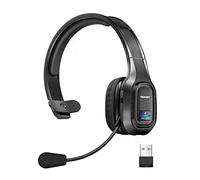 TECKNET Auriculares con Micrófonos PC,Auricular Bluetooth Cascos con Estación de Carga Cancelación de Ruido Sonido estéreo Claro Cascos Compartible Skype, Teléfono,Centros de Llamadas,Cursos Online