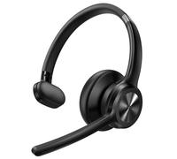 TECKNET Auriculares Inalambricos con Microfono, Cascos Inalambricos con Tecnología Bluetooth 5.2, Headset Wireless, Auriculares Bluetooth Diadema para Computadora Portátil, Skype, Centro de Llamadas.