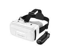 TECKNET Gafas de realidad virtual 3D para teléfonos móviles con asa, gafas de realidad virtual con HD 110° FOV, antiluz azul y engranajes ajustables, cómodas gafas de realidad virtual para iPhone