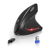 TECKNET Jiggler Ratón Ergonómico, Raton Vertical Bluetooth Recargable (BT5.0/3.0+USB-A), 6 Botones, Ratón Óptico 4800 dpi 6 Niveles Ajustables, Clics Silenciosos, Amplia Compatibilidad-Jiggler