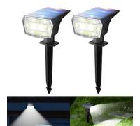 TECKNET Luces Solares para Jardín (59 LED/2Packs), Ultra Brillantes 6500K, 3 Modos de Iluminación, Impermeabilidad IP65, Lamparas Solares Exterior Jardin ideales para Caminos, Patios y Céspedes