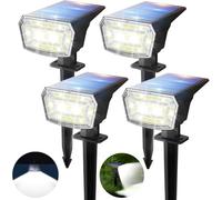 TECKNET Luces Solares para Jardín (59 LED/4 Packs), Ultra Brillantes 6500K, 3 Modos de Iluminación, Impermeabilidad IP65, Lamparas Solares Exterior Jardin ideales para Caminos, Patios y Céspedes