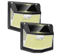 TECKNET Luz Solar Exterior, 248 LED/300° Iluminación Potente, Focos Led Exterior Solares con Sensor de Movimiento, 3 Modes IP66 Impermeable Luces Solares para Jardín, Garaje, Patio, 2 Paquete