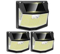 TECKNET Luz Solar Exterior, 248 LED/300° Iluminación Potente, Focos Led Exterior Solares con Sensor de Movimiento, 3 Modes IP66 Impermeable Luces Solares para Jardín, Garaje, Patio, 3 Paquete