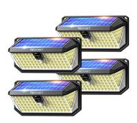 TECKNET Luz Solar Exterior, 4200lm 416 LED Focos Led Exterior Solares de Movimiento 300° Iluminacion 3 Modos IP66 Impermeable Focos Led Solares para Jardín, Garaje, Patio, 4 Paquete