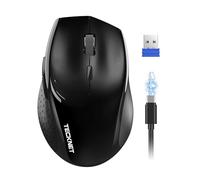 TECKNET Pro Ratón Inalámbrico, Recargable Ratón Inalámbrico Silencioso, 6400 dpi Mouse Optico Ergonómico Ajustable para Laptops, Mac, PC y Windows.