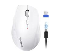 TECKNET Pro Ratón Inalámbrico, Recargable Ratón Inalámbrico Silencioso, 6400 dpi Mouse Optico Ergonómico Ajustable para Laptops, Mac, PC y Windows.