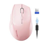 TECKNET Pro Ratón Inalámbrico, Recargable Ratón Inalámbrico Silencioso, 6400 dpi Mouse Optico Ergonómico Ajustable para Laptops, Mac, PC y Windows.