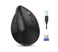 TECKNET Ratón Bluetooth Ergonómico, Ratón Inalámbrico Recargable, Ratón Vertical con 3 Modos de Conexión (BT 5.0/3.0+2.4G), 4800DPI Ajustable, Silencioso Mouse para Portátil, Mac y PC