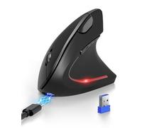 TECKNET Ratón Bluetooth Ergonómico, Raton Vertical Inalámbrico Recargable (BT 5.0/3.0 + 2.4G), 6 Niveles de Ajuste hasta 4800 dpi, Ratón Inalámbrico óptico Silencioso para Windows, Mac, Portátil