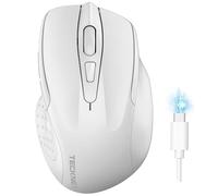 TECKNET Ratón Bluetooth Recargable, Inalámbrico Silencioso Multidispositivo (Tri-Mode: BT 5.0/3.0 + 2.4G), 4800 DPI Portátil Ergonómico para Portátiles, Mac OS, Android, Windows