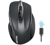 TECKNET Ratón Bluetooth Recargable, Inalámbrico Silencioso Multidispositivo (Tri-Mode: BT 5.0/3.0 + 2.4G), 4800 dpi Portátil Ergonómico para Portátiles, Mac OS, Android, Windows