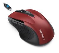 TECKNET Ratón Bluetooth Recargable, Ratón Inalámbrico Silencioso mit Jiggler Multidispositivo (Tri-Mode: BT 5.0/3.0 + 2.4G), 4800DPI Mouse Portátil Ergonómico para Portátiles, Mac OS, Android, Windows