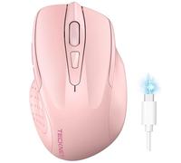 TECKNET Ratón Bluetooth Recargable, Ratón Inalámbrico Silencioso Multidispositivo (Tri-Mode: BT 5.0/3.0 + 2.4G), 4800 dpi Ratón Portátil Ergonómico para Portátiles, Mac OS, Android, Windows