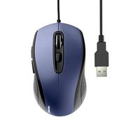 TECKNET Ratón con Cable, 6400 dpi Optico Business Wired Mouse, 6 Botones & 4 Niveles Ajustables, 1.5M USB Cable, Ergonómico Raton para Ordenador Computadora Portátil - Azul