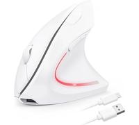 TECKNET Ratón ergonómico Bluetooth, recargable, ratón vertical inalámbrico (BT 5.0/3.0 + 2.4G), 6 niveles de ajuste hasta 4800 ppp, ratón óptico silencioso para Windows, MacOS, Android, iPadOS, color