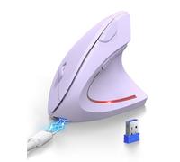 TECKNET Ratón Ergonómico Inalámbrico Recargable, Raton Vertical Bluetooth Multidispositivo(BT5.0/3.0 + 2.4G) 4800DPI Ajustable, 6 Botones, Raton Inalámbrico para Ordenador, Portátil, Mac, PC, Windows