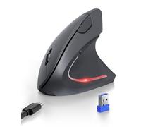 TECKNET Ratón Ergonómico Inalámbrico Recargable, Raton Vertical Bluetooth Multidispositivo(BT5.0/3.0 + 2.4G) 4800DPI Ajustable, 6 Botones, Raton Inalámbrico para Ordenador, Portátil, Mac, PC, Windows
