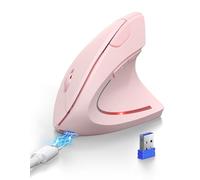 TECKNET Ratón Ergonómico Inalámbrico Recargable, Raton Vertical Bluetooth Multidispositivo(BT5.0/3.0 + 2.4G) 4800DPI Ajustable, 6 Botones, Raton Inalámbrico para Ordenador, Portátil, Mac, PC, Windows