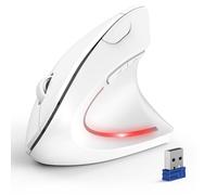 TECKNET Ratón ergonómico, Mouse Vertical inalámbrico Bluetooth, ratón silencioso de 4800 dpi con 6 Niveles de dpi Ajustables, ratón óptico de 2,4 GHz, Mouse inalámbrico de 6 Botones para Laptop,