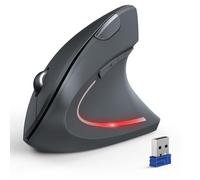TECKNET Ratón ergonómico, Mouse Vertical inalámbrico Bluetooth, ratón silencioso de 4800 dpi con 6 Niveles de dpi Ajustables, ratón óptico de 2,4 GHz, Mouse inalámbrico de 6 Botones para Laptop,