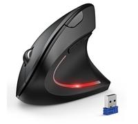 TECKNET Raton Ergonómico, Ratón Vertical Bluetooth Multidispositivo (Tri-Mode: BT 5.0/3.0 + 2.4G), 4800 dpi 6 Niveles Ajustables, Raton Inalámbrico 6 Botones para Laptop, Desktop, PC, MacBook