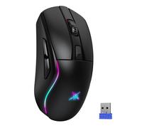 TECKNET Ratón Gaming Inalámbrico 24000 dpi, Conexión Bluetooth / 2.4G / USB-C, Recargable, 1000 Hz Tasa de Sondeo, 6 Botones Programables y Luces RGB Personalizables, Ergonómico para PC/Mac