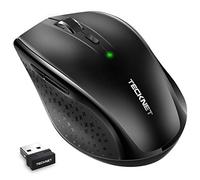 TECKNET Ratón Inalámbrico, 4800Dpi 6 Niveles Raton Ergonomico Inalambrico, 2,4GHz Silencioso Mouse Inalámbrico con Receptor USB, Batería De 30 Meses, Compatible con Pc, Mac, Portátil- Rojo