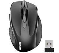 TECKNET Ratón Inalámbrico, 5 Niveles 2600 dpi, 2.4G Ratón Inalámbrico USB Ergonómico, 6 Botones, 24 Meses Duración de Batería, Mouse Inalámbrico Óptico para Computadora, PC, Mac, Portátil