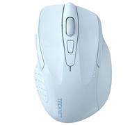 TECKNET Ratón inalámbrico Bluetooth, 3 modos:Bluetooth 5,0/3,0+2,4 GHz, 4800DPI y diseño ergonómico, batería de 30 meses, ratón inalámbrico silencioso para portátil/PC/Windows/MacOS/Android-Azul claro
