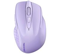 TECKNET Ratón inalámbrico Bluetooth, 3 modos:Bluetooth 5,0/3,0+2,4 GHz,4800DPI y diseño ergonómico,batería de 30 meses,ratón inalámbrico silencioso para portátil/PC/Windows/MacOS/Android-Púrpura claro