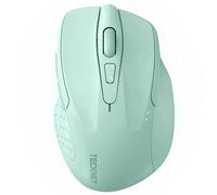 TECKNET Ratón inalámbrico Bluetooth, 3 modos:Bluetooth 5,0/3,0+2,4 GHz, 4800DPI y diseño ergonómico, batería de 30 meses,ratón inalámbrico silencioso para portátil/PC/Windows/MacOS/Android-Verde claro
