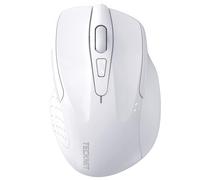 TECKNET Ratón inalámbrico Bluetooth, 3 modos:Bluetooth 5,0/3,0+2,4 GHz, 4800DPI y diseño ergonómico, batería de 30 meses, ratón inalámbrico silencioso para portátil,PC, Windows, MacOS y Android-Blanco