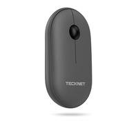 TECKNET Ratón Inalámbrico Bluetooth, Ratón de Computadora Bluetooth 5.0/3.0 más 2.4GHz, Ratón Silencioso con Receptor USB, Práctico y Cómodo para PC/Mac/Portátil/Chromebook - Gris