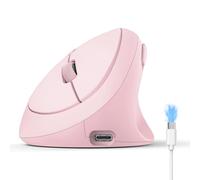 TECKNET Ratón Inalámbrico Bluetooth, Ratón Ergonómico Recargable con 3 Dispositivos (BT 5.0/3.0+2.4G), 4800DPI Ratón Vertical Silencioso para Portátil, Ordenador, iPad, Mac y Windows