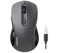 TECKNET Ratón inalámbrico con Bluetooth, ratón para ordenador, recargable, 4800 DPI, (BT 5.0/3.0+2.4 GHz) ergonómico silencioso inalámbrico ratón ratón inalámbrico para ordenador portátil, Mac OS
