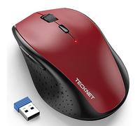 TECKNET Ratón Inalámbrico para Portatil, 3200 dpi / 6 Niveles Raton Ergonomico de 2.4G, 30 Meses Duración de Batería, Mouse Inalámbrico Óptico para Ordenador, PC, Mac