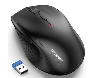 TECKNET Ratón Inalámbrico para Portatil, 3200DPI / 6 Niveles Raton Ergonomico de 2.4G, 30 Meses Duración de Batería, Mouse Inalámbrico Óptico para Ordenador, PC, Mac