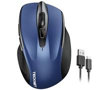 TECKNET Ratón inalámbrico recargable, mouse silencioso de 2.4 G, clic silencioso, 6 ratones ajustables de 4800 DPI, ratones inalámbricos para computadora, ratones ergonómicos para laptop, 6 botones