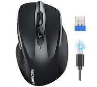 TECKNET Ratón Inalámbrico Recargable, Ratón Inalámbrico Silencioso, Reducción de Ruido hasta un 90%, 4800 dpi, 6 Botones Ergonómicos de Ratón, Ratón USB 2.4G, Compatible con Laptop, Mac, Notebook