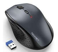 TECKNET Ratón Inalámbrico Silencioso, 4800DPI / 6 Niveles Raton Ergonomico de 2.4G, 30 Meses Duración de Batería, Mouse Inalámbrico Óptico para Ordenador, PC, Mac