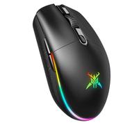 TECKNET Ratón para Juegos, Ratón Inalámbrico Recargable hasta 8000 dpi, 2,4 G/Raton Gaming con Cable y 6 Modos RGB, Mouse Gaming de PC con Edición Macros para Win11/Win10/Win8, Win7/Mac OS X10.4+