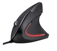 TECKNET Ratón Vertical con Cable, Ratón Ergonómico Silencioso con Cable, 6400DPI 4 Niveles Ajustables, Cable USB de 1,5 m, 6 Botones, para Laptop, Desktop, PC, Macbook (Negro)