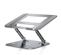 TECKNET Soporte Ordenador Portatil - Laptop Stand Ergonómico con Doble Varilla Ajustable, Elevador Portatil de Aleación Aluminio Ventilado con 11-17.3” Portátiles/Tabletas/MacBook (Gris Oscuro)