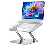 TECKNET Soporte Ordenador Portatil - Laptop Stand Ergonómico con Doble Varilla Ajustable, Elevador Portatil de Aleación Aluminio Ventilado con 11-17.3” Portátiles/Tabletas/MacBook (Pata)