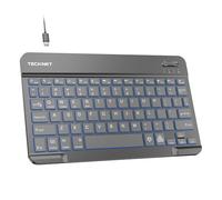 TECKNET Teclado Bluetooth alemán para tableta/iPad con iluminación